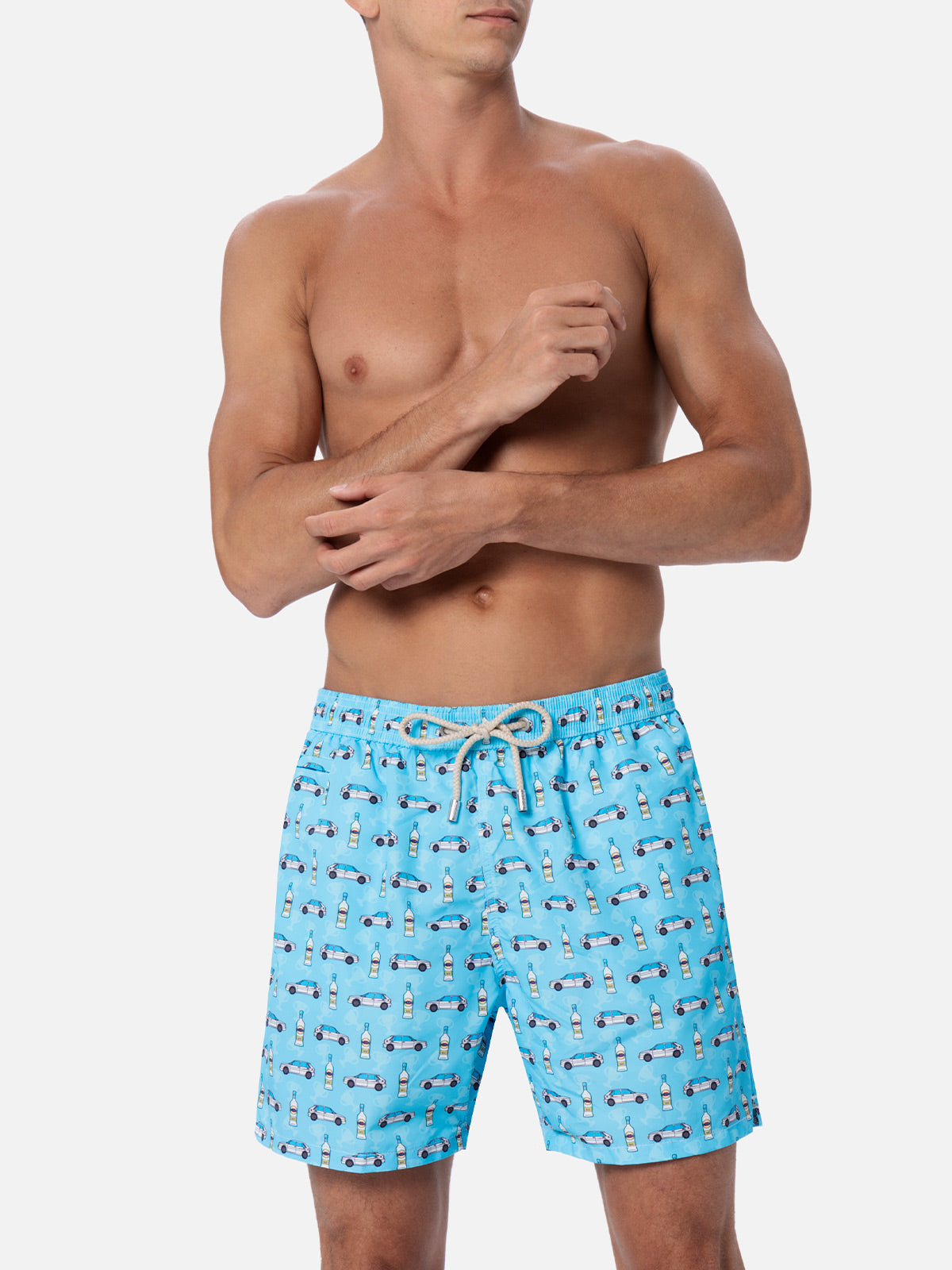 Man lightweight fabric swim-shorts Lighting Micro Fantasy with Lancia Delta print | LANCIA SPECIAL EDITION - MC2 Saint Barth