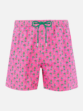 Man lightweight fabric swim-shorts Lighting Micro Fantasy with ice and cocktail print - MC2 Saint Barth