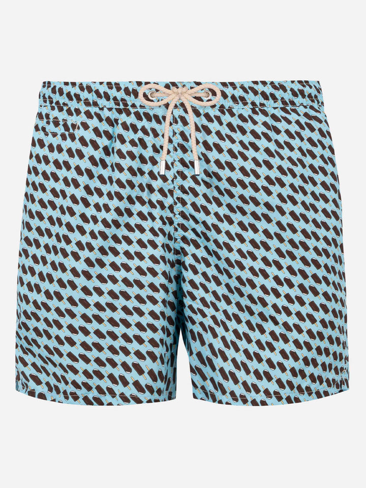 Man light fabric swim shorts with Cremino print | Algida® Special Edition - MC2 Saint Barth