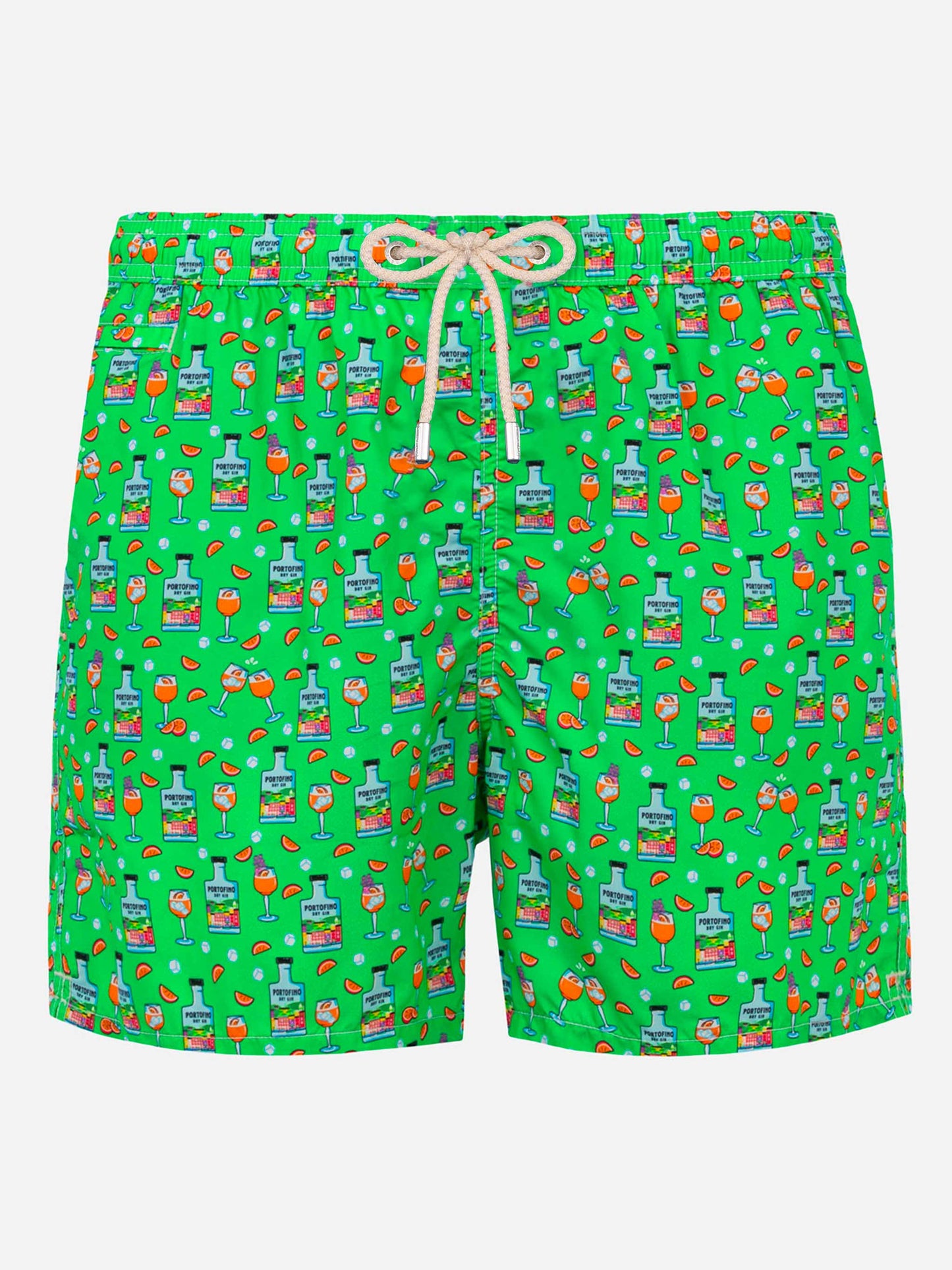 Man light fabric swim shorts with Gin print | PORTOFINO DRY GIN SPECIAL EDITION - MC2 Saint Barth