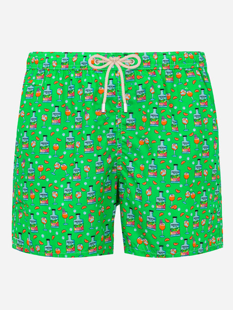 Man light fabric swim shorts with Gin print | PORTOFINO DRY GIN SPECIAL EDITION - MC2 Saint Barth