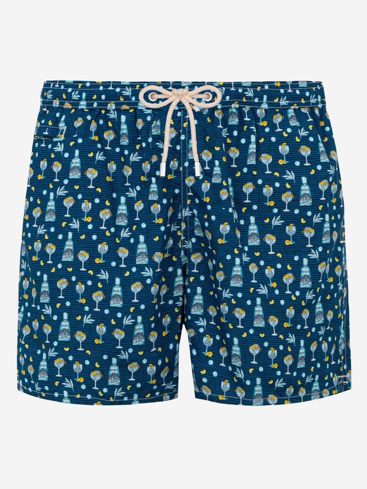 Man light fabric swim shorts with gin Mare all over print | GIN MARE SPECIAL EDITION - MC2 Saint Barth