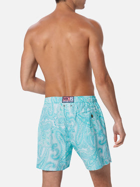 Man lightweight fabric swim-shorts Lighting 70 with paisley print