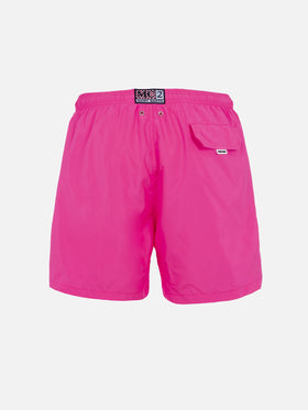 Man lightweight fabric fluo pink swim shorts Lighting Pantone | PANTONE® SPECIAL EDITION - MC2 Saint Barth