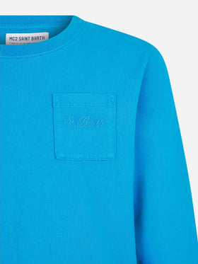 Boy heavy cotton bluette t-shirt - MC2 Saint Barth