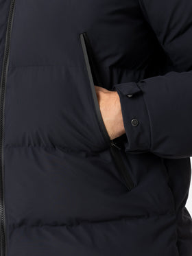 Man navy blue hooded puffer jacket Maier - MC2 Saint Barth