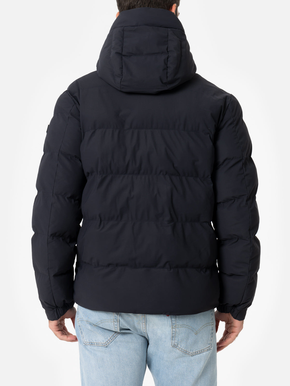 Man navy blue hooded puffer jacket Maier - MC2 Saint Barth