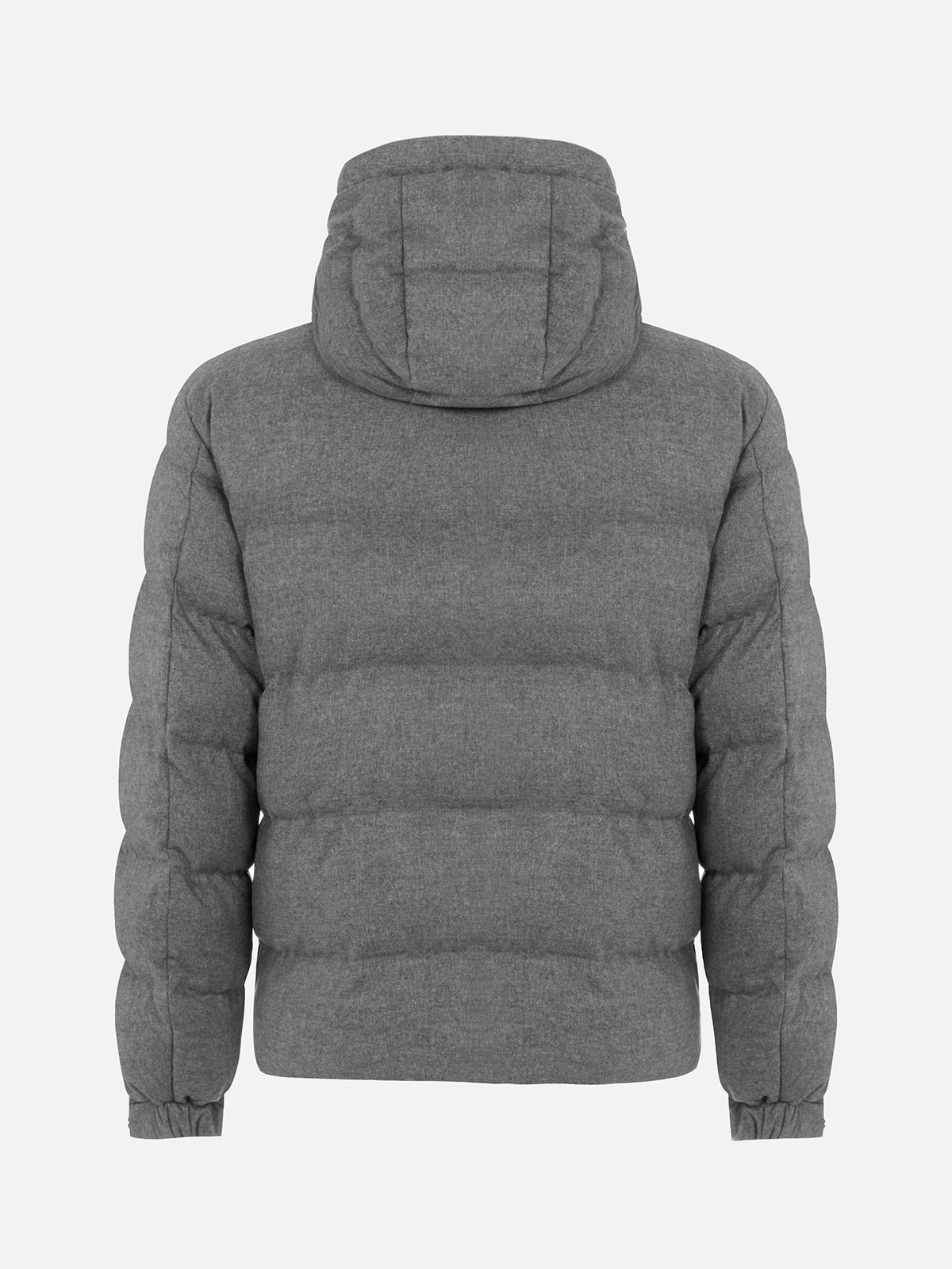 Man mélange grey flannel hooded puffer jacket Maier - MC2 Saint Barth