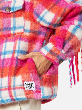 Damen-Overshirtjacke mit Fransen