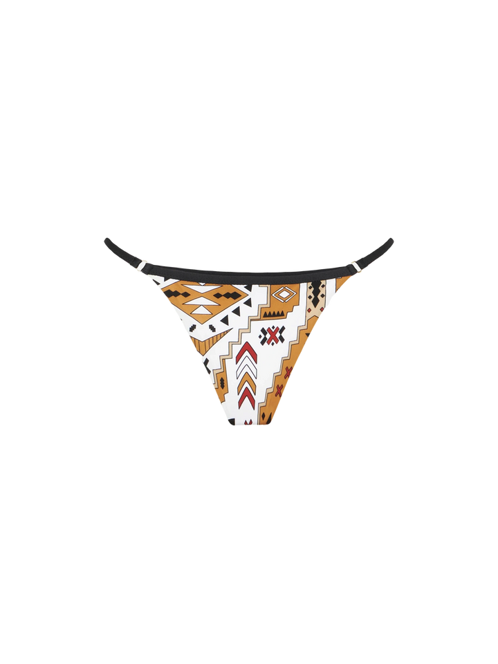 Woman cheeky swim briefs Jodene with aztech print - MC2 Saint Barth