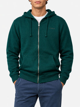 Maglia Mahony in lana con cappuccio verde tinta unita
