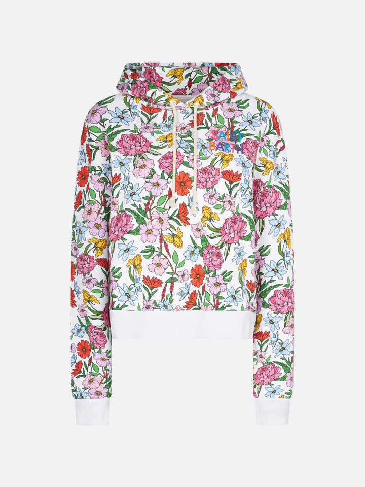 Cotton hoodie with flower print - MC2 Saint Barth