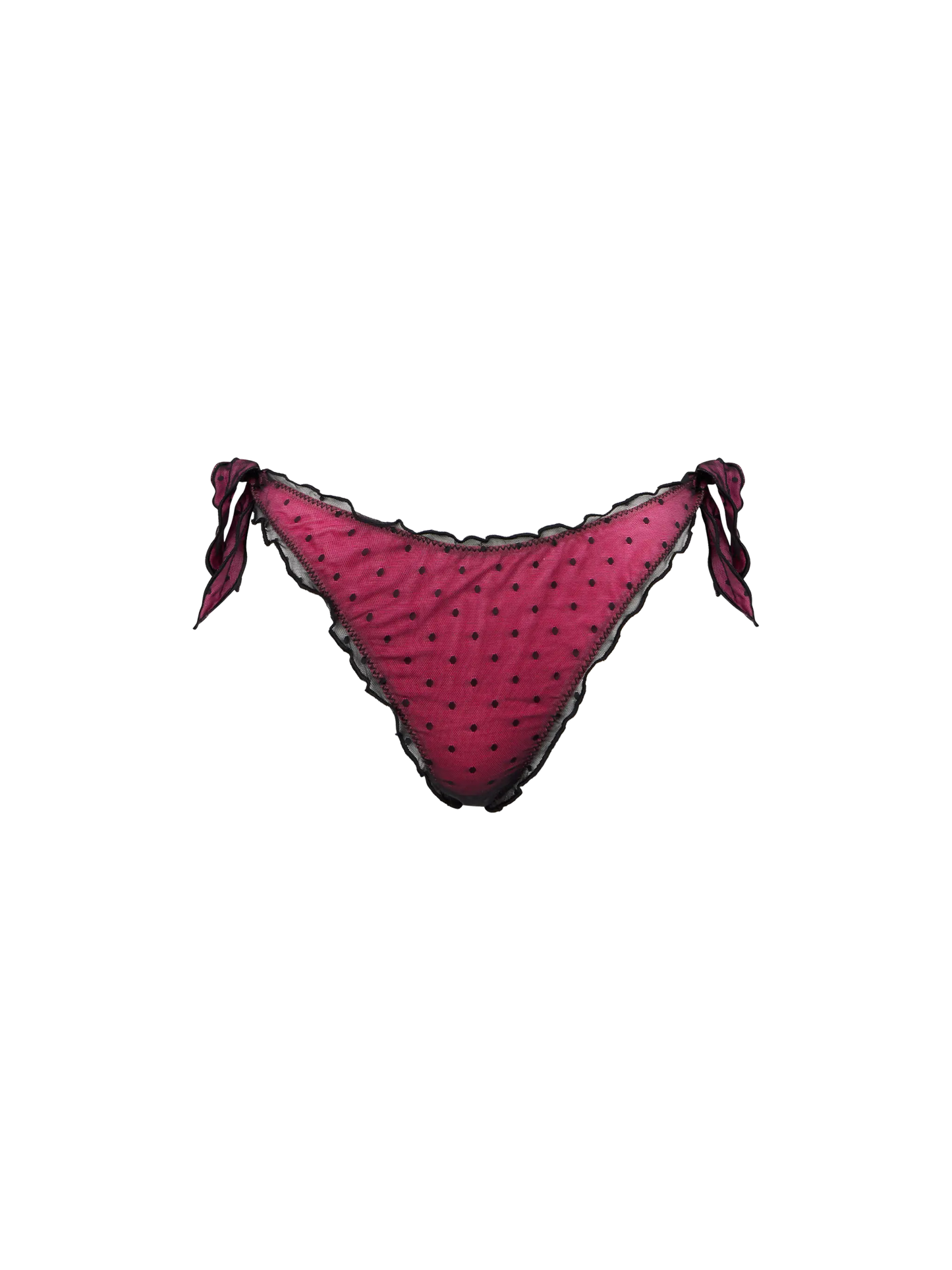 Pink swim briefs with tulle