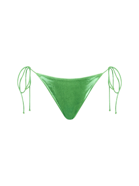 Woman lamina green swim briefs with side laces - MC2 Saint Barth
