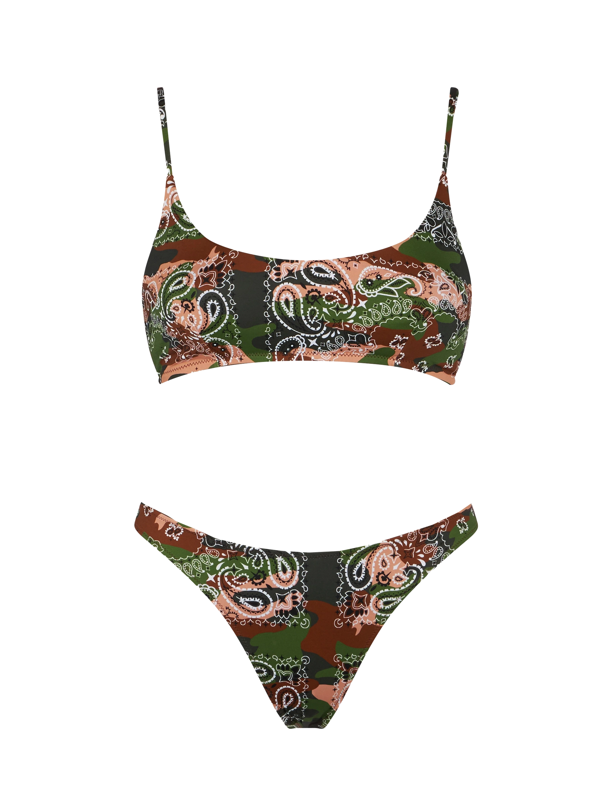 Woman bralette bikini with mimetic bandanna print - MC2 Saint Barth