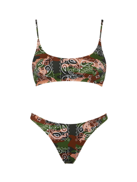 Woman bralette bikini with mimetic bandanna print - MC2 Saint Barth