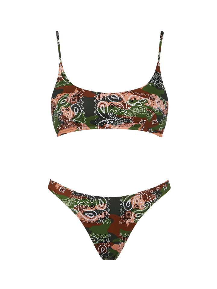 Woman bralette bikini with mimetic bandanna print - MC2 Saint Barth