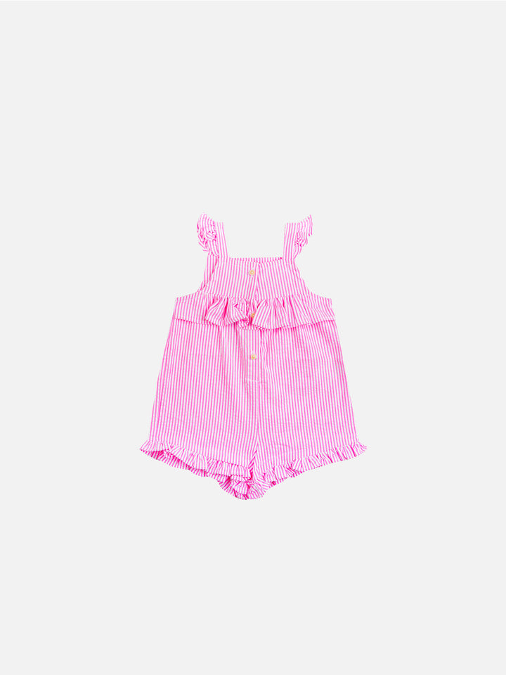 Little pink striped print baby dress - MC2 Saint Barth
