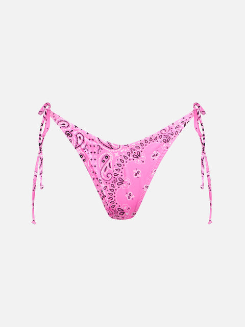Woman cheeky swim briefs with bandanna print - MC2 Saint Barth