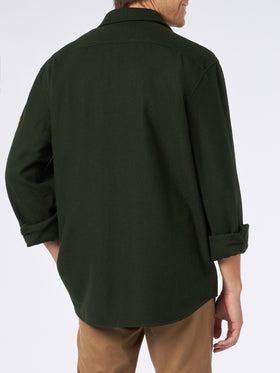 Moleskin overshirt with Peace in St. Barth embroidery - MC2 Saint Barth