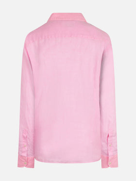 Man water color fluo pink linen Pamplona shirt - MC2 Saint Barth