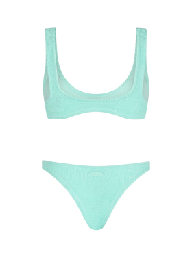 Woman sage green tiny crinkle bikini Pamy Naomi - MC2 Saint Barth
