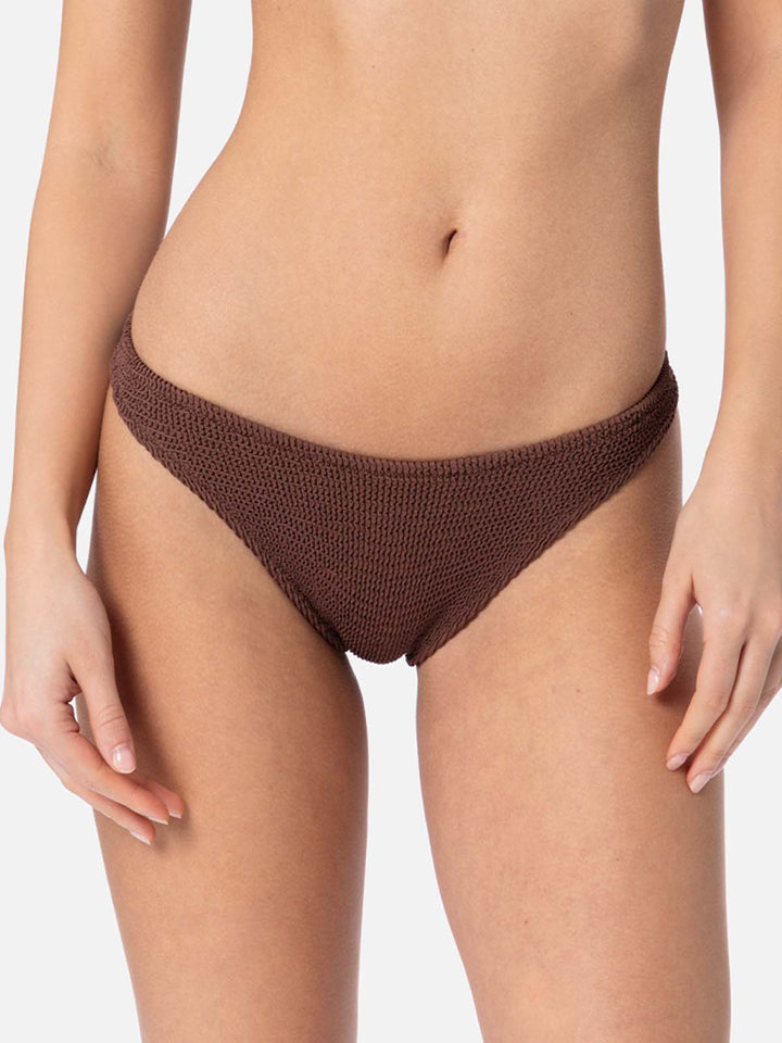Woman brown crinkle bralette bikini Naima Elise