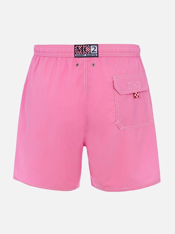 Pink classic light swim shorts Patmos - MC2 Saint Barth