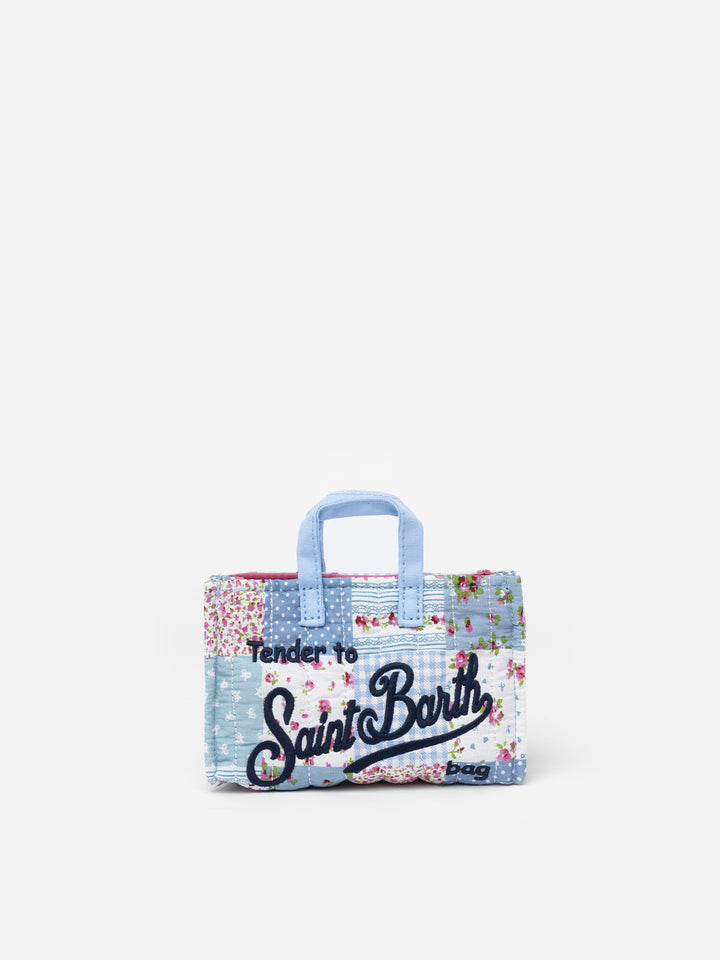 Gesteppte Handytasche aus Patchwork-Baumwolle