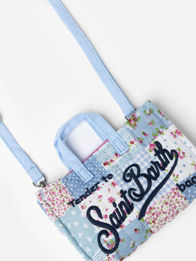 Gesteppte Handytasche aus Patchwork-Baumwolle