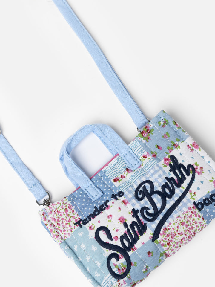 Gesteppte Handytasche aus Patchwork-Baumwolle