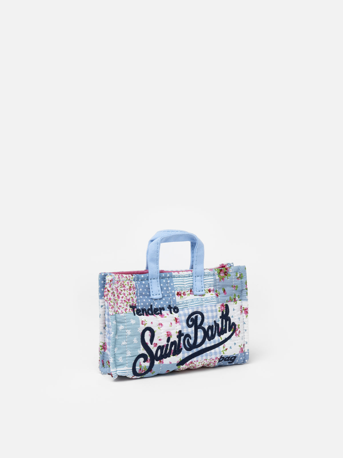 Gesteppte Handytasche aus Patchwork-Baumwolle