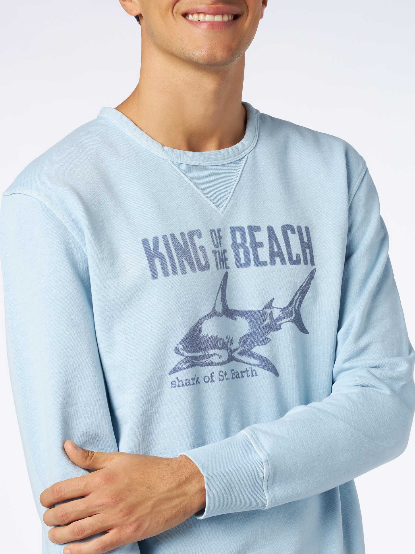 Light blue Sweatshirt King of the beach - MC2 Saint Barth