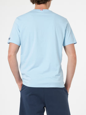 Man classic fit cotton jersey t-shirt Portofino with Mi fai volare embroidery - MC2 Saint Barth