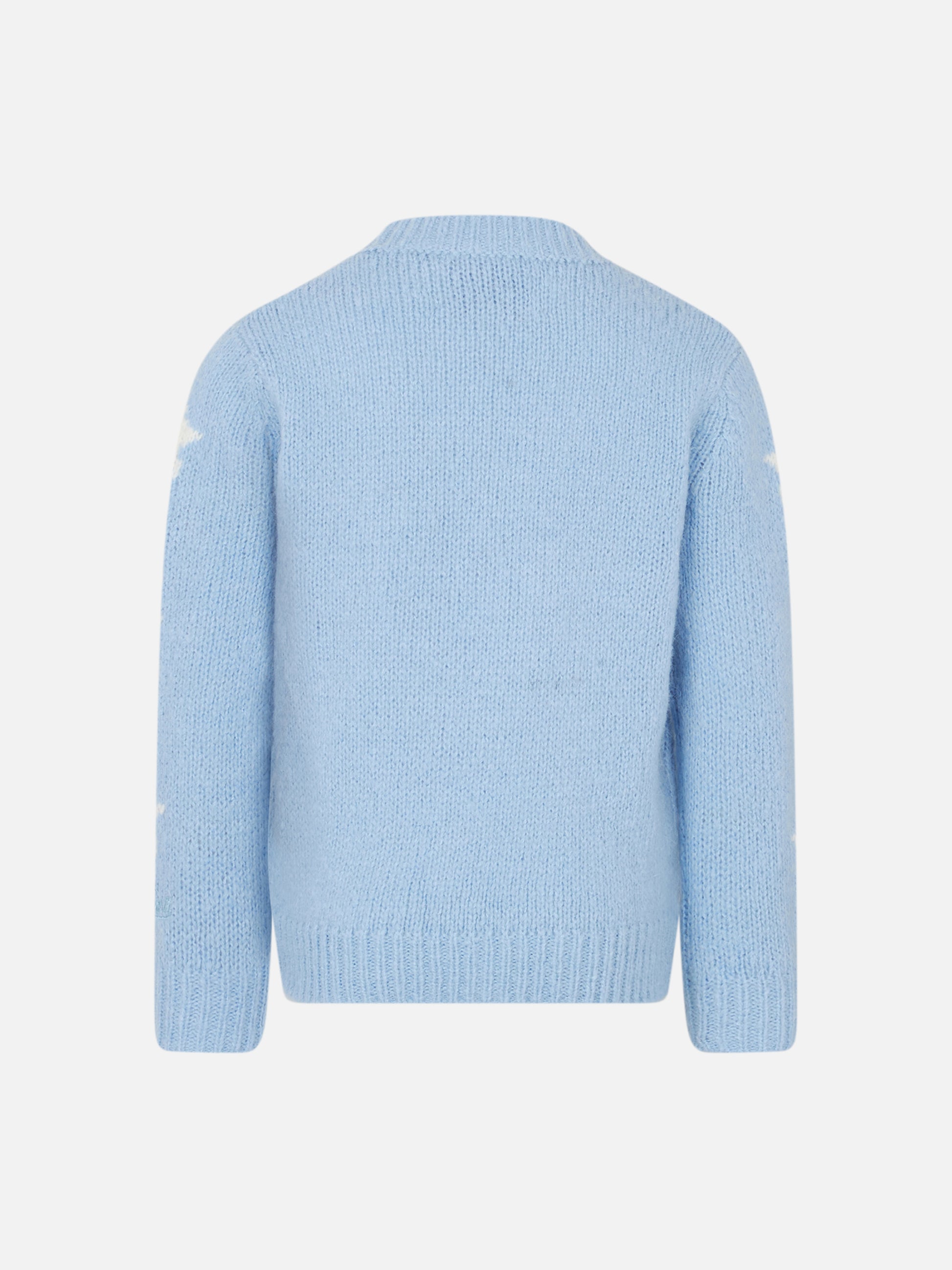 Girl crewneck soft sweater with stars and Figlia delle Stelle embroidery | NIKI DJ SPECIAL EDITION - MC2 Saint Barth