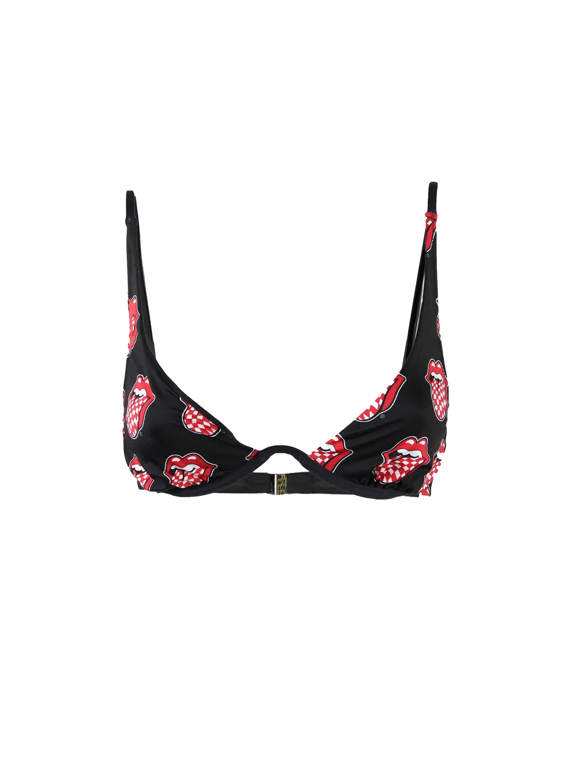 Rolling Stones tongue print V-wired top - MC2 Saint Barth