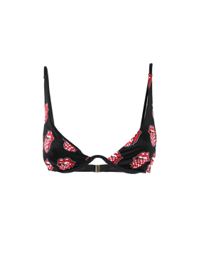 Rolling Stones tongue print V-wired top - MC2 Saint Barth