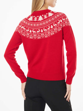 Woman sweater with Norwegian jacquard - MC2 Saint Barth