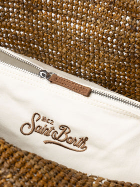 Brown Raffia Beach bag with cotton pouch - MC2 Saint Barth