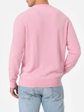 Man pink cashmere blend crewneck sweater Regent - MC2 Saint Barth