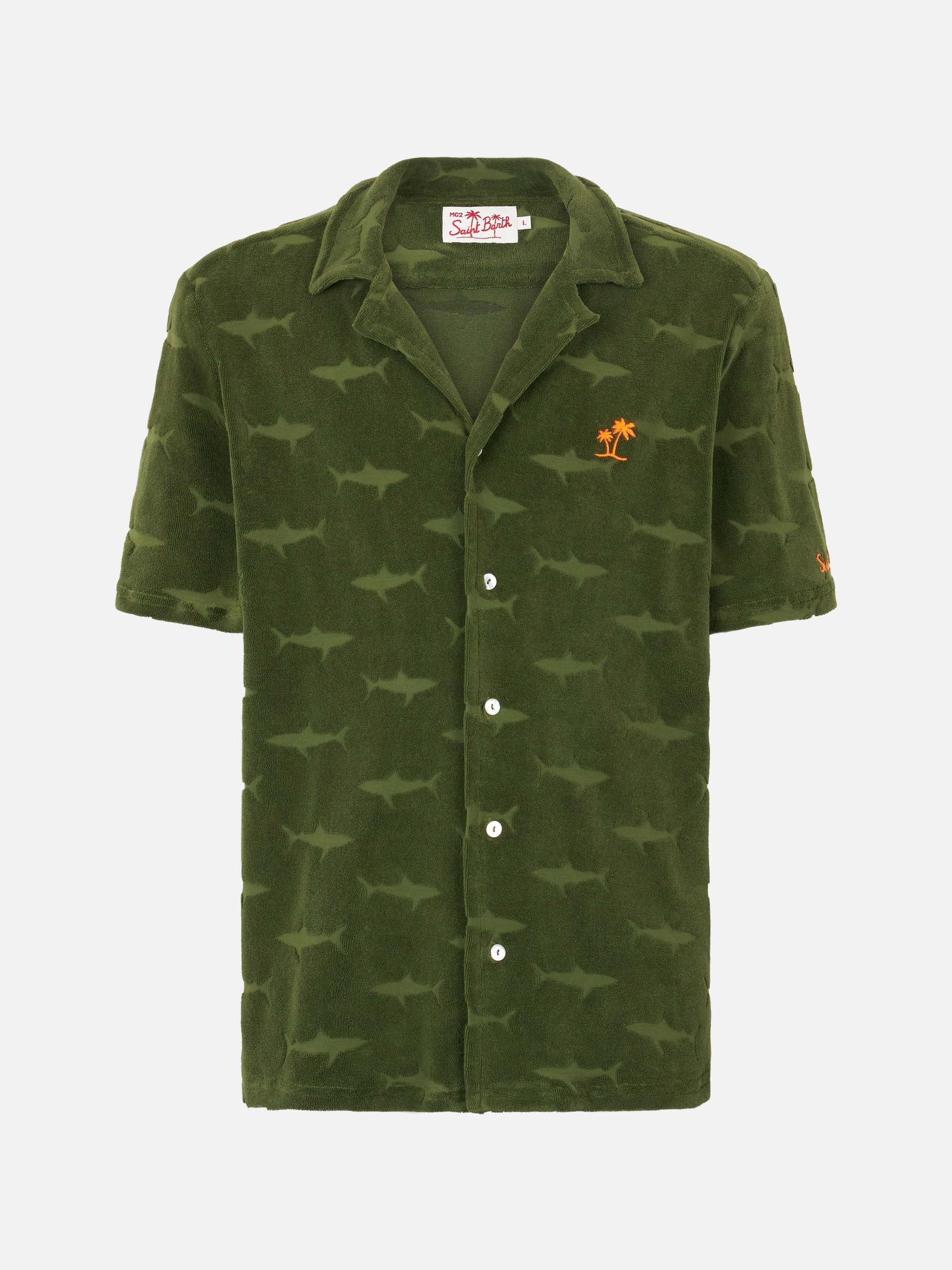 Man military green terry shirt Riviera - MC2 Saint Barth