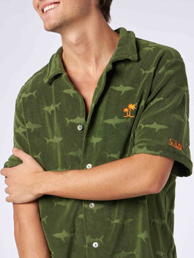 Man military green terry shirt Riviera - MC2 Saint Barth