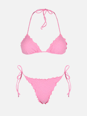 Miami animalier embossed cheeky swim briefs - Sagittarius animalier embossed classic triangle top