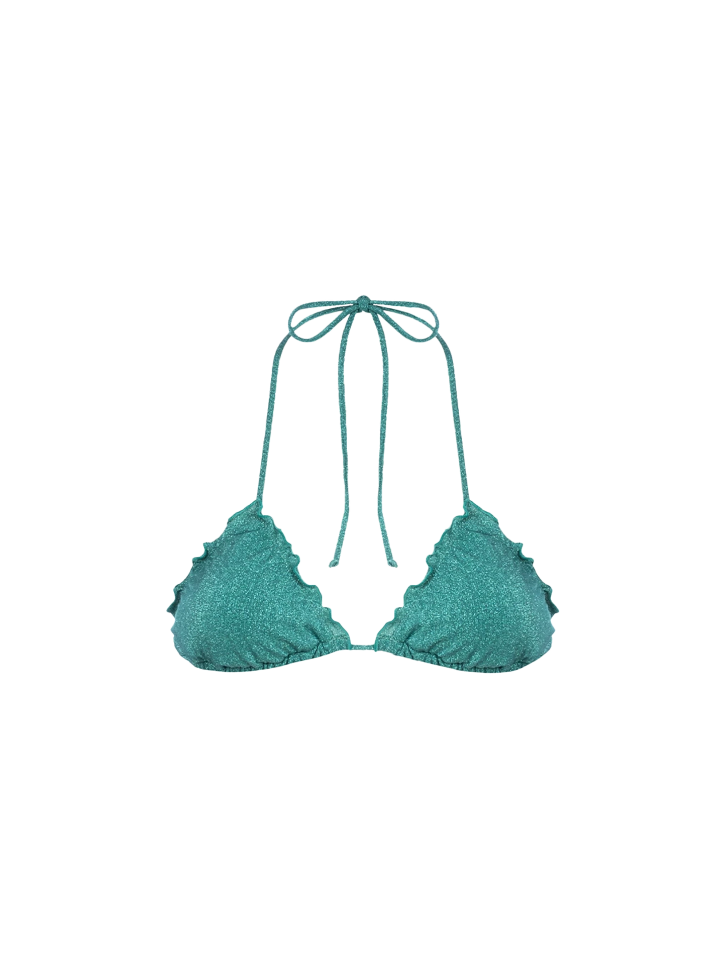 Woman teal lurex classic triangle beach top Sagittarius - MC2 Saint Barth