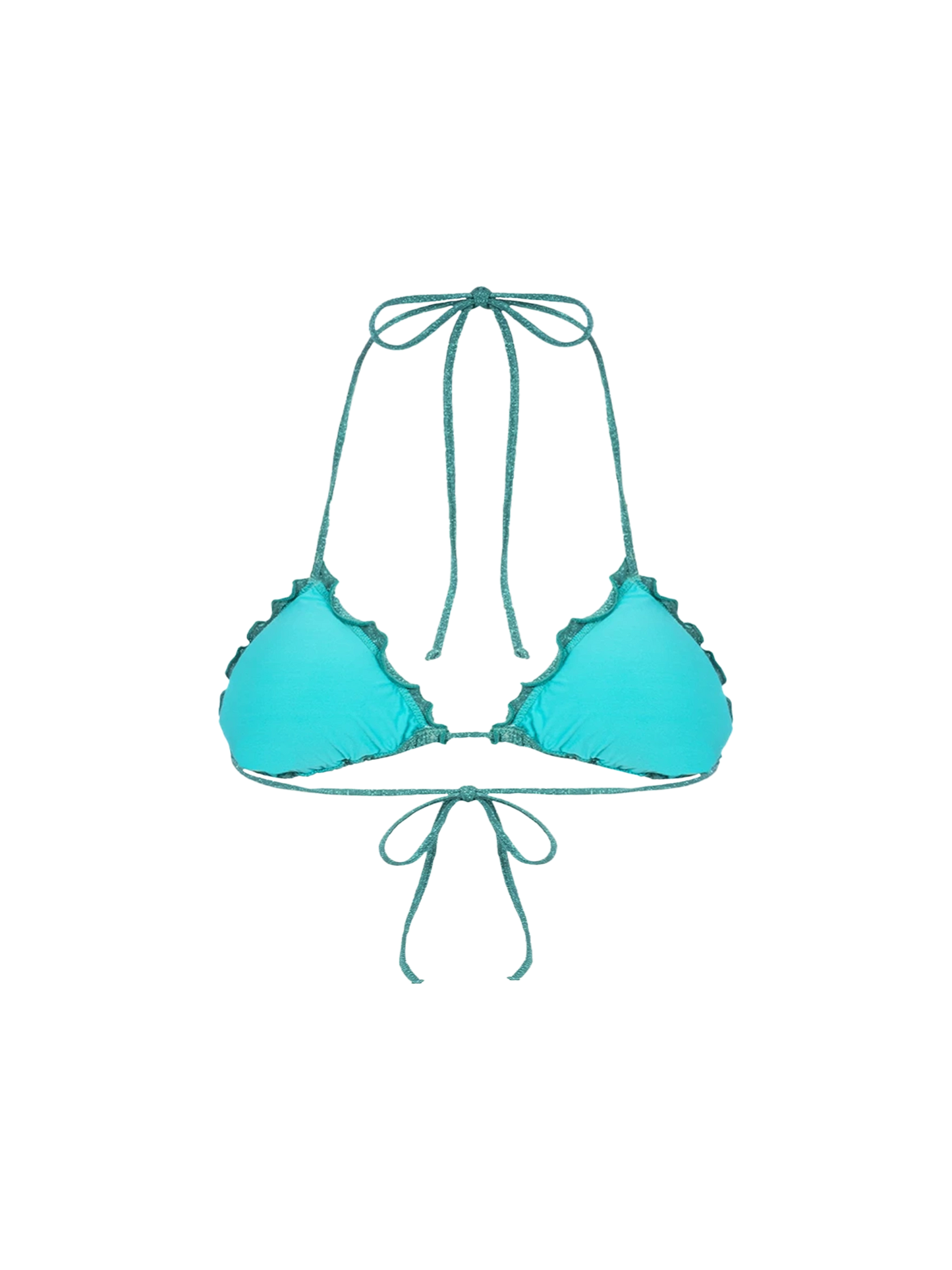 Woman teal lurex classic triangle beach top Sagittarius - MC2 Saint Barth