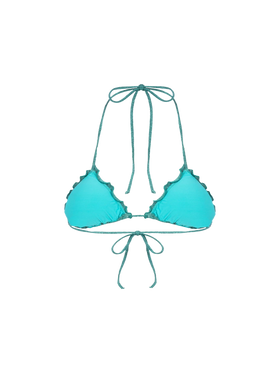 Woman teal lurex classic triangle beach top Sagittarius - MC2 Saint Barth