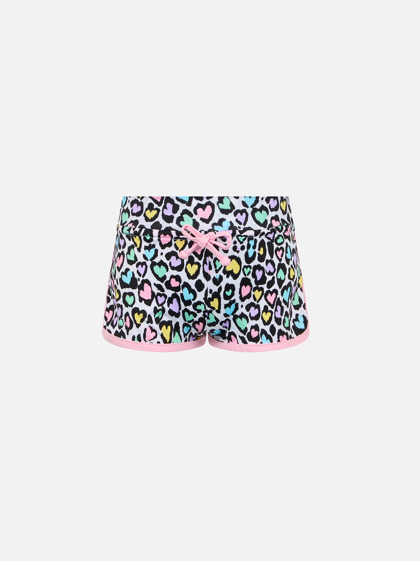 Girl beach shorts Coco with hearted animalier print - MC2 Saint Barth
