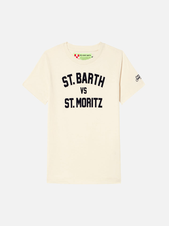 Boy t-shirt with St. Barth vs St. Moritz - MC2 Saint Barth