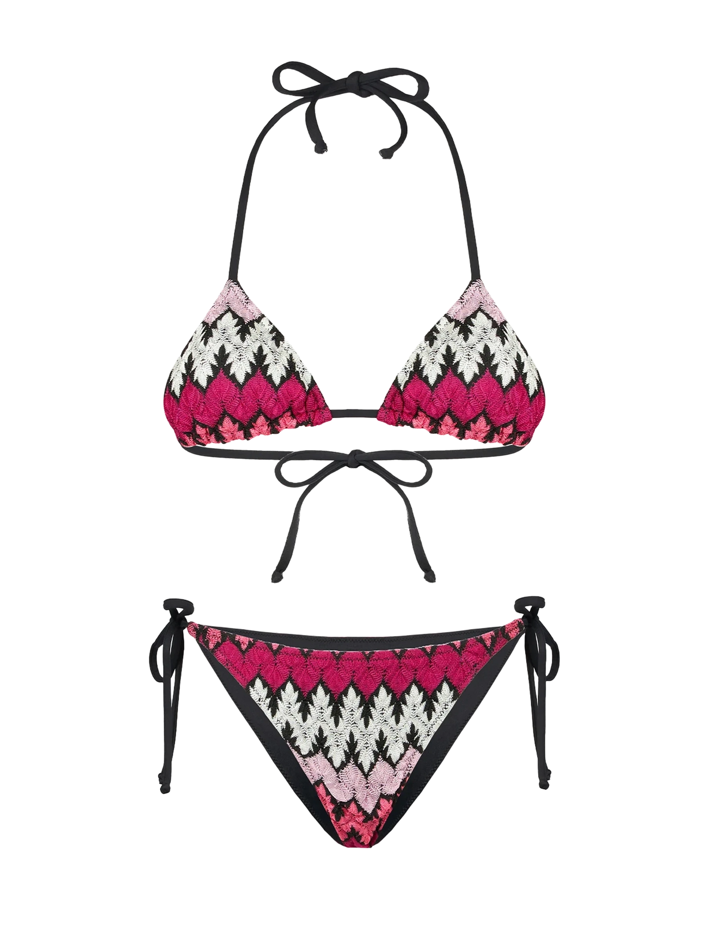 Damen-Triangel-Bikini mit Chevron-Strickmuster