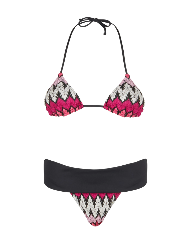 Woman chevron knitted triangle bikini - MC2 Saint Barth